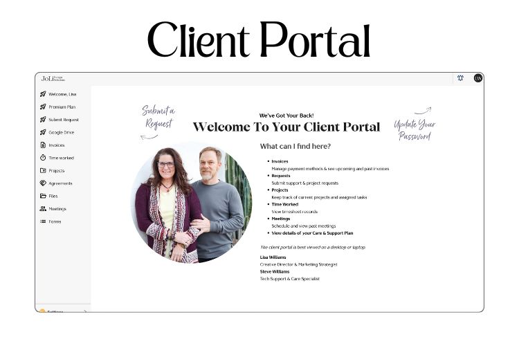 moxie's client portal welcome page