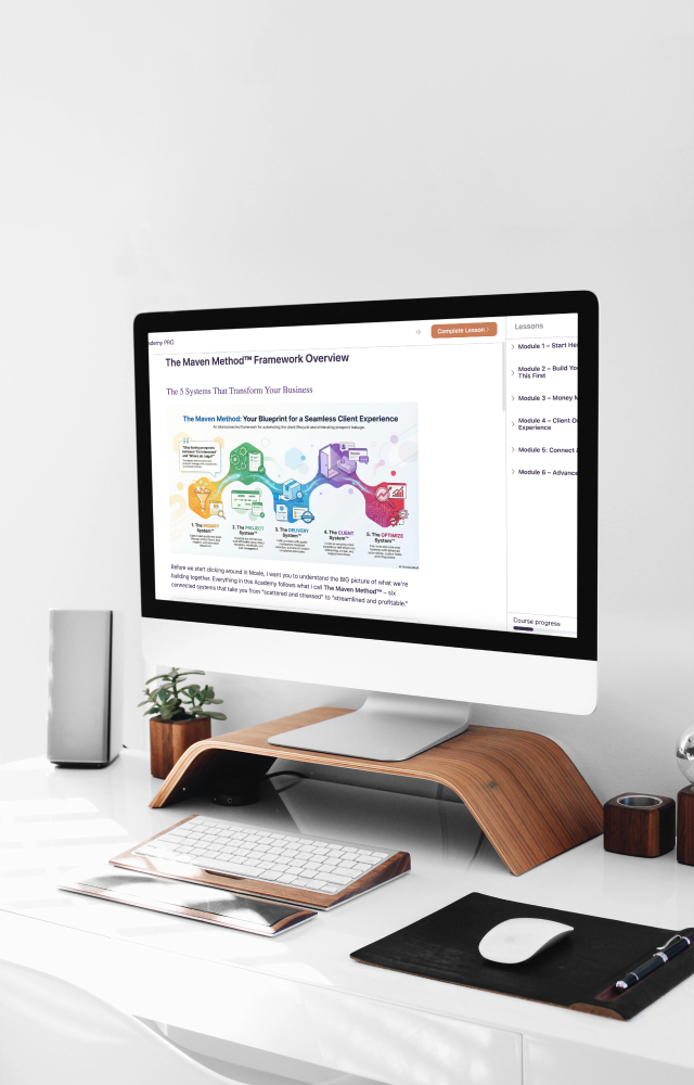 mockup of academy lesson