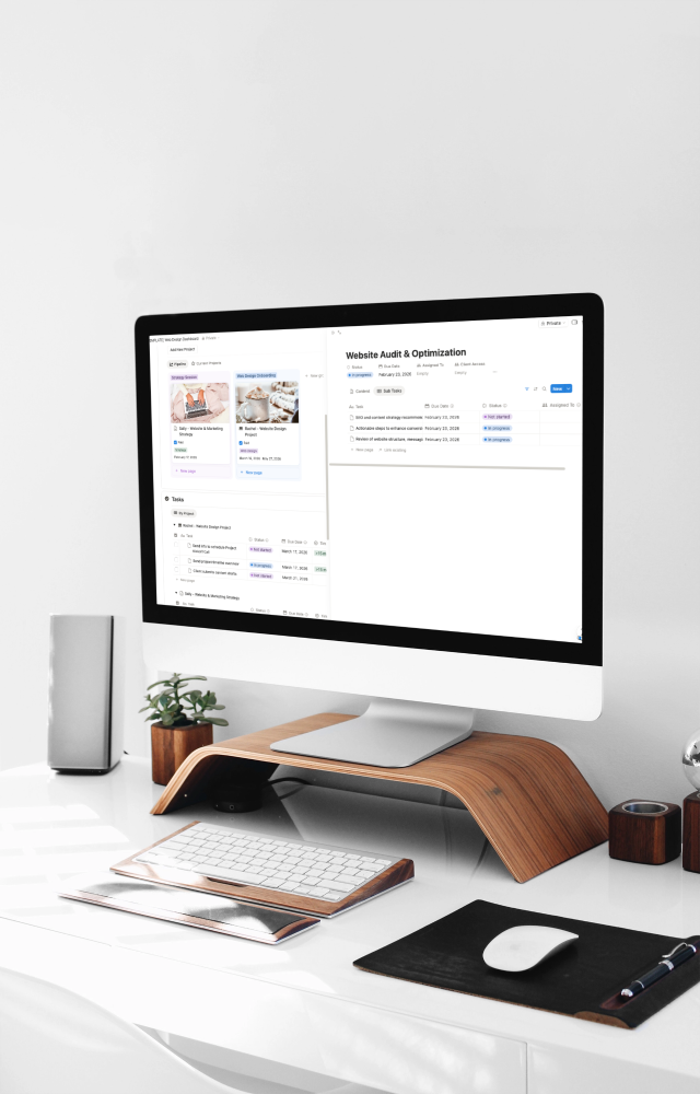 web project hq task management mockup